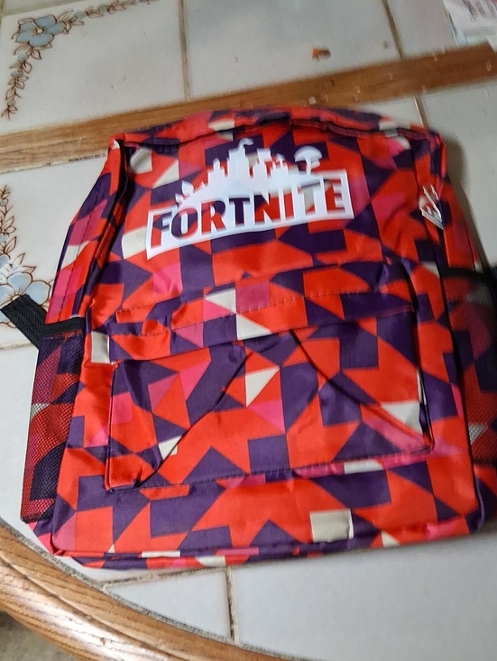 Fortnite Other - Fortnite Geometric Print Backpack in Red & Purple